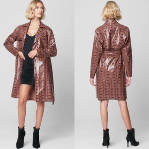BlankNYC Faux Pink Python Snake Trench Coat